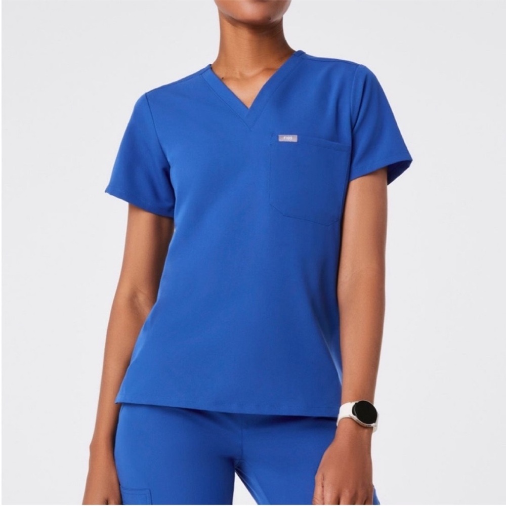 Figs Winning Blue Catarina Scrub Top 3X
